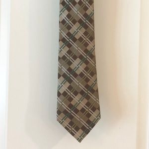 Green/brown silk tie